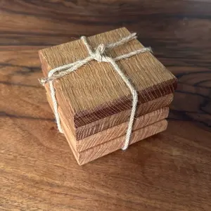Handmade oak wood coasters(set of 4) 4x4x3/4in