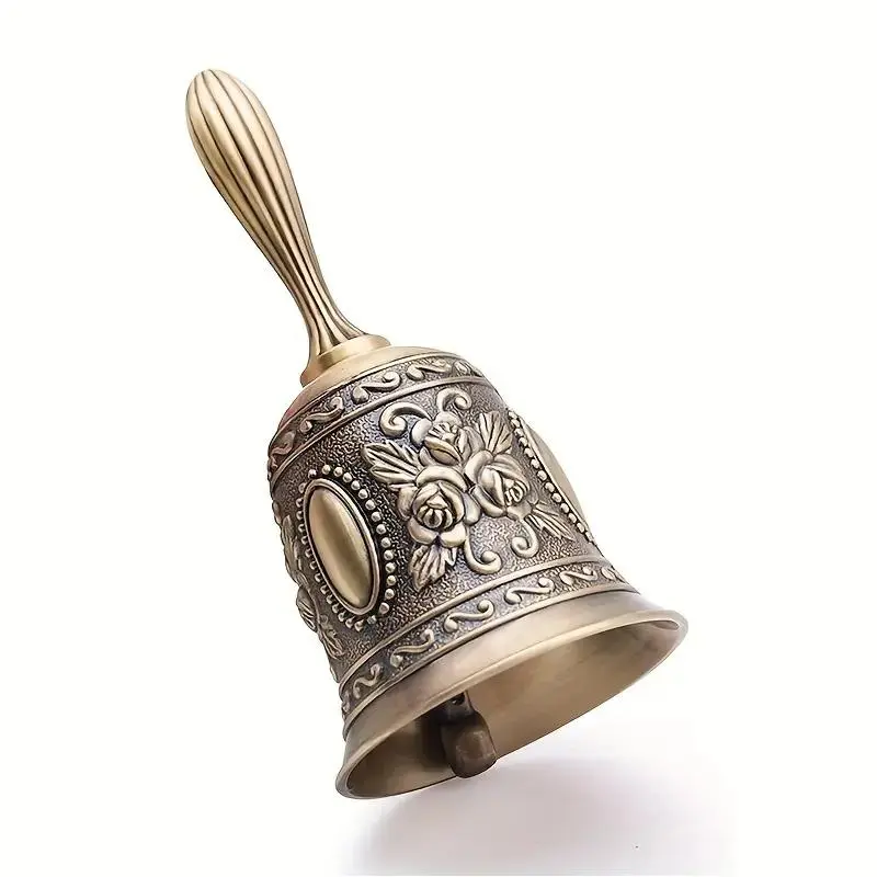 Brass Hand Bell, Traditional Call Bell For Wedding Party, Hand-played Percussion Instrument For Kids and Adults, Percussion Musical Instruments