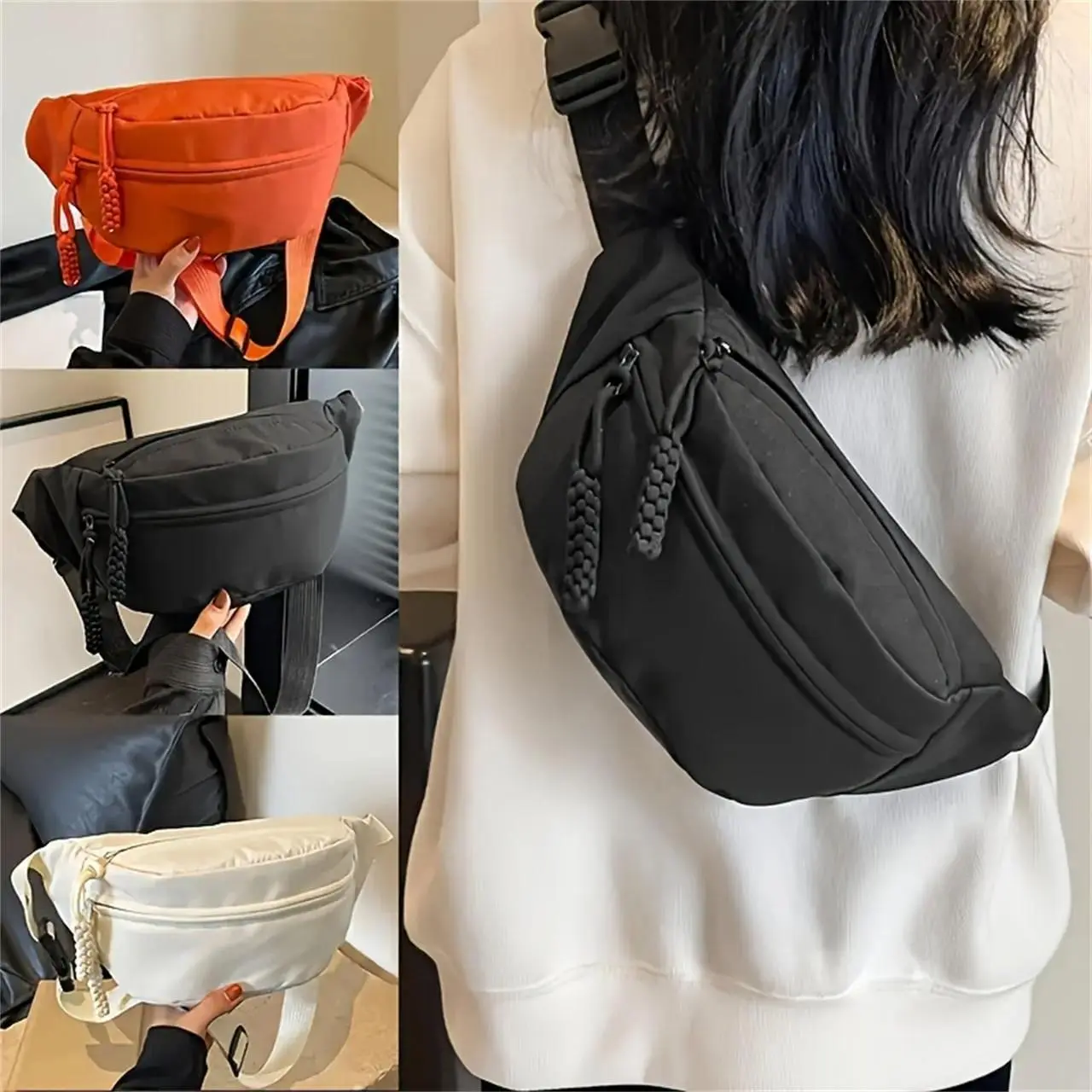 Adults' Unisex Durable Polyamide Zipper Fanny Pack - Crossbody Belt Bag, Belt Pouch for Sports & Everyday Use, Crossbody Belt Bags, Waist Pack