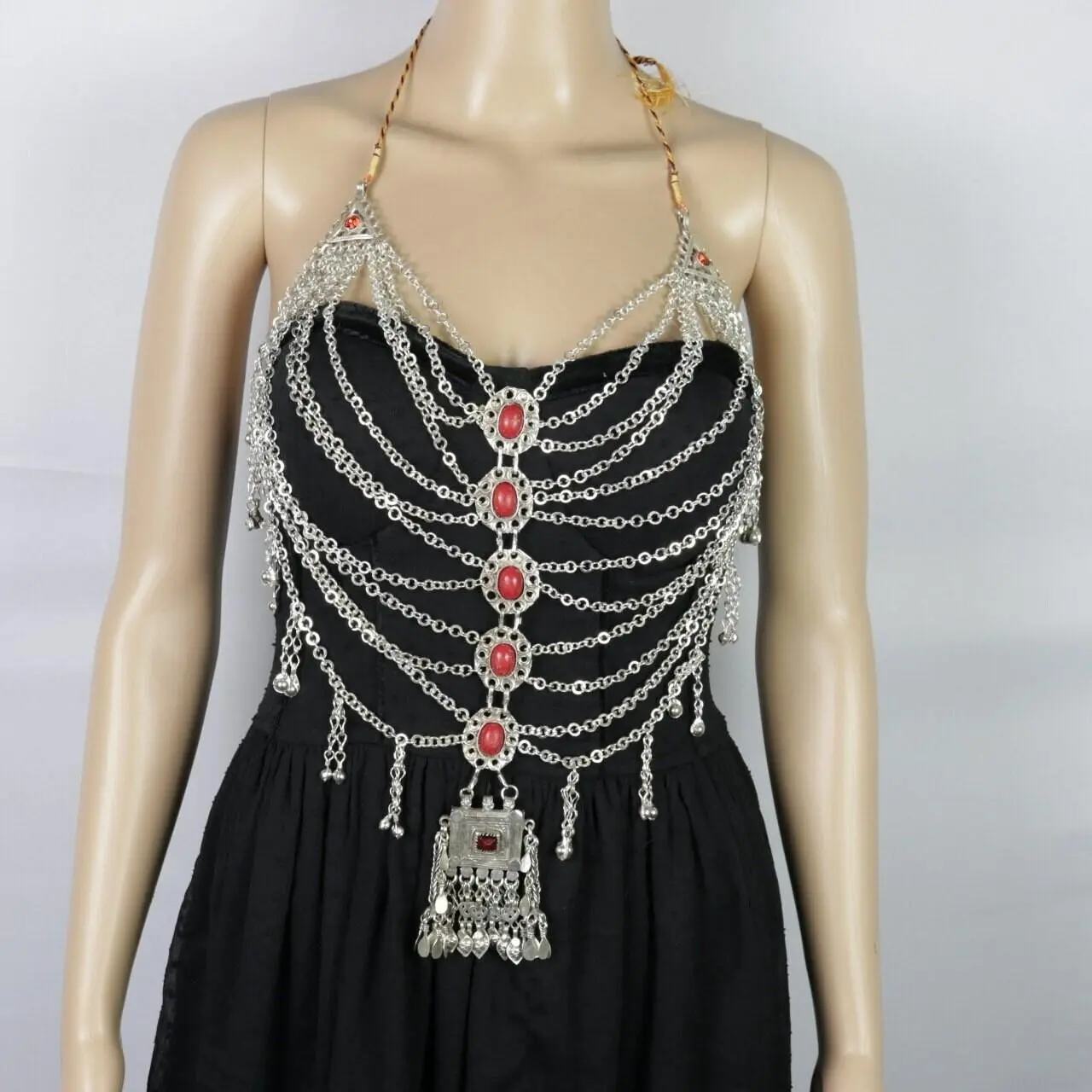 Vintage Afghani Tribal Bib Necklace