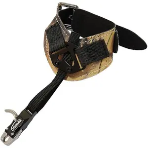 Archery Compound Bow Release Aid Trigger Caliper, Camo & Black Design with Adjustable Black Wrist Strap for Outdoor Hunting & Target Shooting