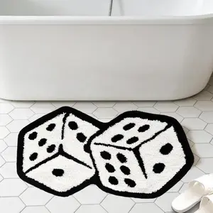 Meudid Dice Rug - 30"X20" Cool Rugs for Bedroom Non-Slip Flocking Bathroom Mat Aesthetic Room Decor for Living Room Y2K Hypebeast Doormat