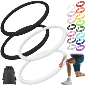 Silicone Patella Knee Band 4 Pcs for Basketball Patella Tendon Support Knee Pain Running Tendon Brace Support Strap Waterproof Bag Included