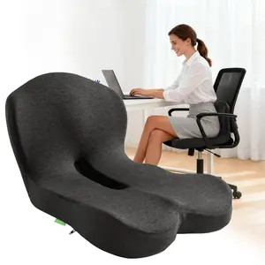Shilucheng Memory Foam Integrated Seat Lumbar Support Ergonomic Hip Lift Posture Corrector Back Pain Relief Spinal Pressure Reducer for sacrum pillow