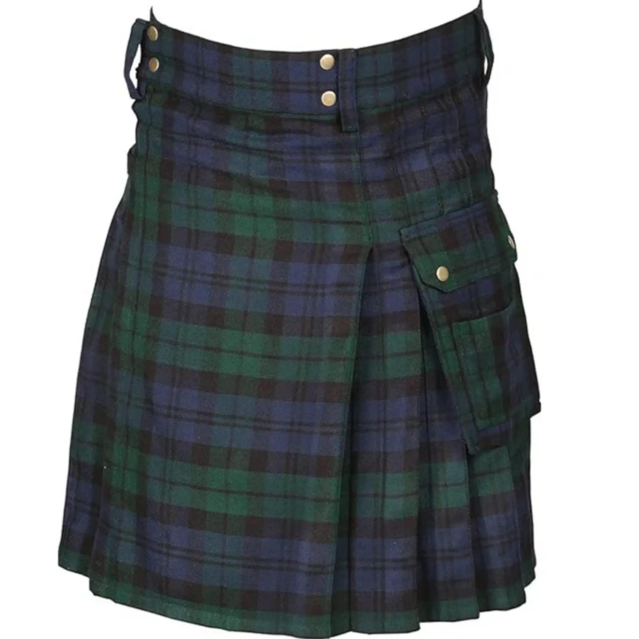 Premium Scottish Modern Tartan Utility Irish Kilt for Men - Made to Order, Premium Wool, 2 Side Pockets, Hybrid Design, Comfortable Fit, Versatile Styling