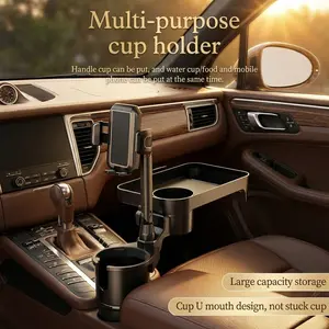 Car Expandable Tray Holder Cup Rack Phone Stand Drink Organizer Small Table for Car Interior, Multi-Functional Vehicle Accessory, Car Cup Holders, Multifunctional Car Organizer