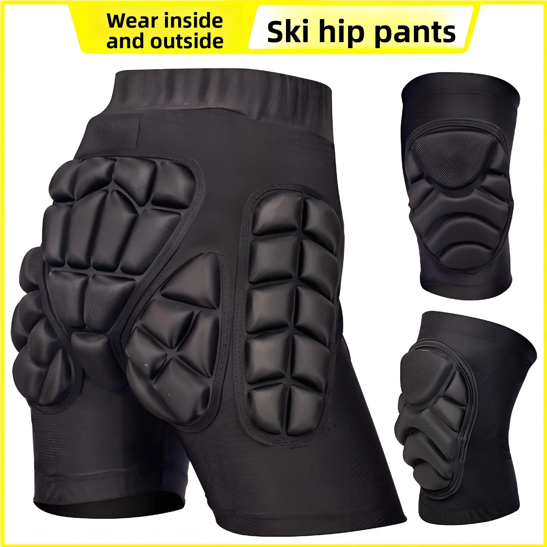 Unisex Padded Impact Shorts with EVA Hip & Tailbone Protection - Lightweight Snowboarding Gear for Skiing, Skating & Cycling