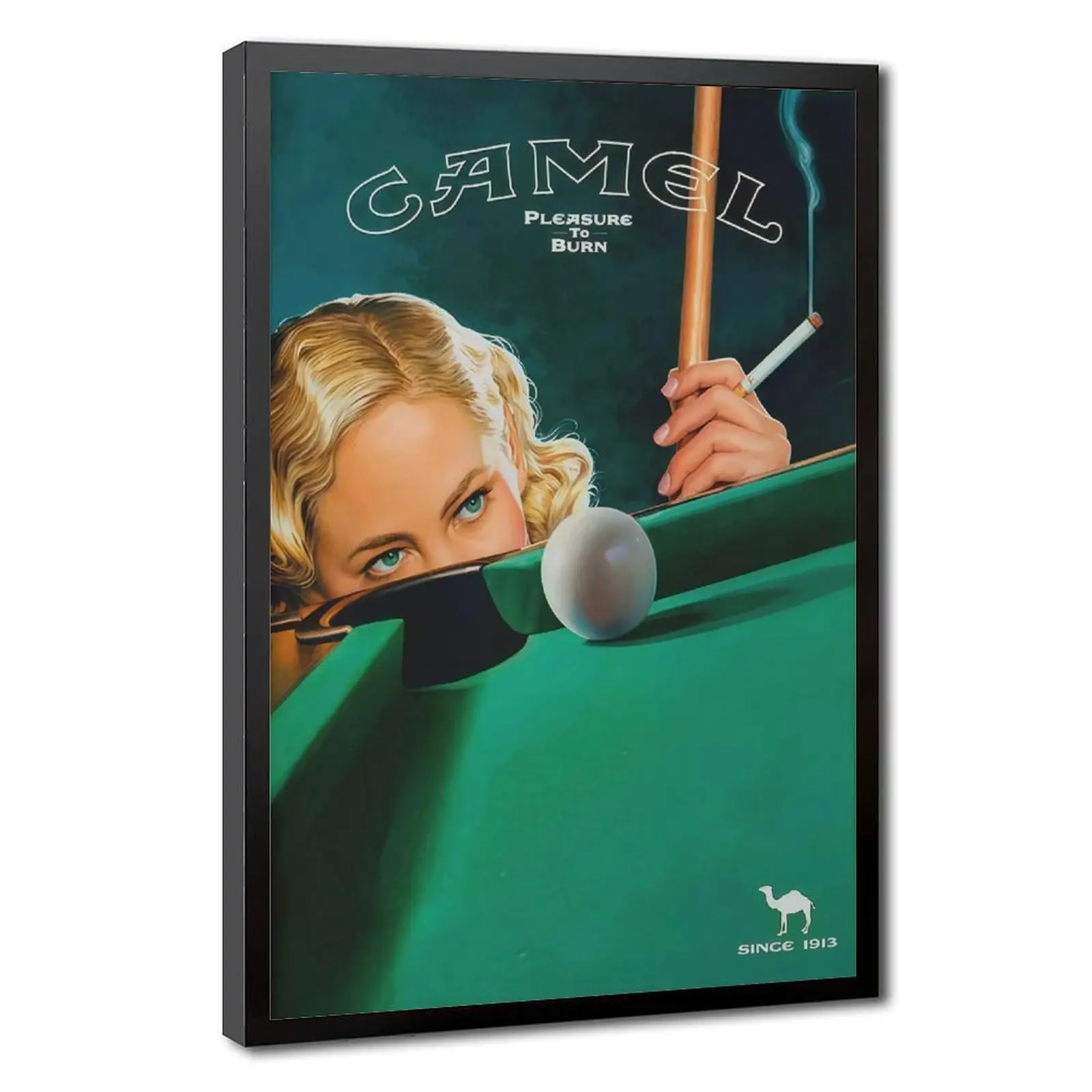 1950s Retro Pinup Billiards Canvas Print, Vintage Pool Room Wall Art Decor, Home Supplies Artwork