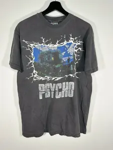 VINTAGE PSYCHO MOVIE SHIRT SZ L BLK SINGLE STITCH RARE