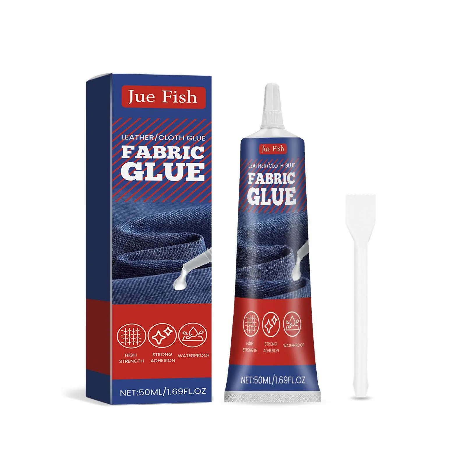 JUE-FISH 50ml Multi-functional Fabric Glue, Repair Clothes Pattern Hole Leather Shoe Pad, Multifunctional Fabric Glue, Adhesive, High Strength Glue, Strong Adhesive, Strong Adhesion
