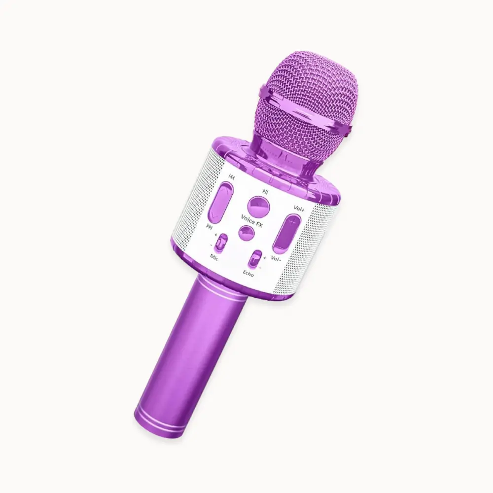 Handheld Kids Karaoke Microphone - Lavender, Wireless Rechargeable, Karaoke Songs Support, Spotify/YouTube Compatible, Voice FX Features, Micro USB, Ultimate Birthday Gift