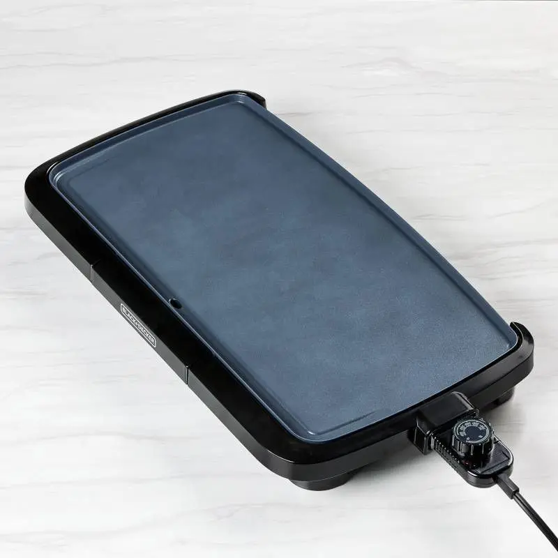 20" Family-Sized Electric Griddle Black: Nonstick, Tabletop, Temperature Control, 1500W
