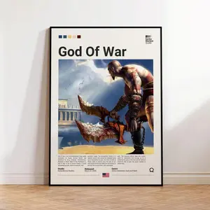 Vintage God Of War Gaming Room Poster - Premium Wall Decor For Gamers