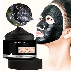 [West&Month] Bamboo Charcoal Peel Off Mask, Nose Pore Cleansing Mask, Deep Cleansing Facial Care Mask for Daily Use, Personal Skin Care Products,Nourishing Comfort Skin,Facial Mask Purifying and Deep Cleansing for All Skin Types Radiant