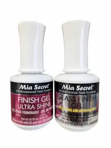 Mia Secret Finish Gel - Ultra Shine & Glass Finish Gel - 15ml - For Acrylic or Gel Finishes - Nail Art & Care - Glossy Cosmetic Manicure