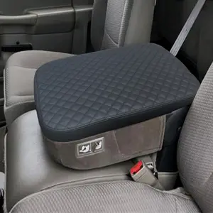 Center Console Cover Compatible with 2002-2012  Ram 1500 2500 3500 Jump Seat Console, Armrest Lid Leather Protective Covering (Black)