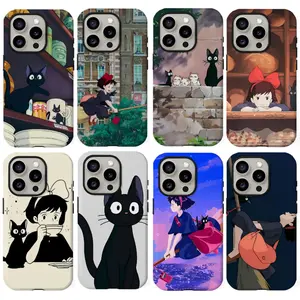 Artistic Painting Film Shells Anime Kiki's Delivery Service‌ Phone Cases For iPhone 17 16 15 14 13 12 11 Promax Pro Max Plus Air 2-in-1 Shockproof Protective Cover Best Gifts of Christmas Halloween Birthday Valentine