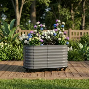 Galvanized Raised Garden Bed with Wheels & Water Reservoir, 59x24x28 in Elevated Portable Planter Box for Indoor & Outdoor Plants