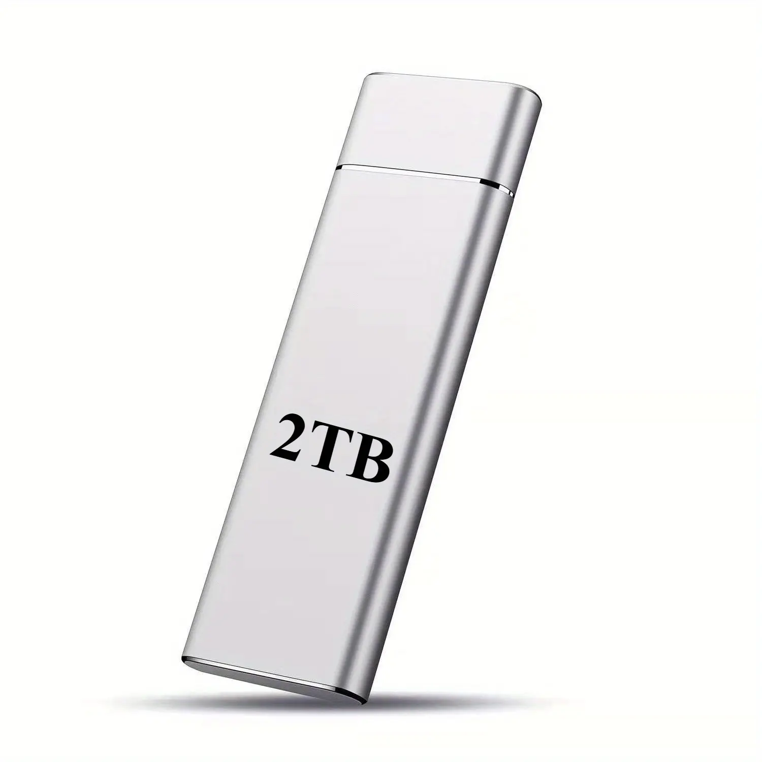 Sleek Black 2TB Portable External Harddrive, Compact & Durable USB Storage for Laptops, PCs, Sports & Outdoor Fitness Ab Training Users