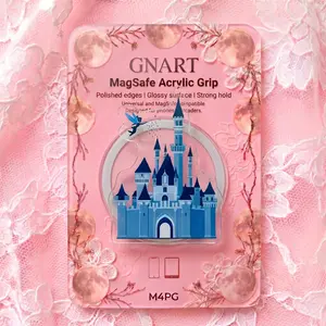 Whimsical Pixie Fairy and Palace MagSafe Grip | Clear Acrylic Magic Kingdom Phone Stand | Cute Coquette Pink Aesthetic Accessory for Her