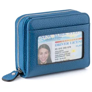 Small Women Wallet Genuine Leather RFID Blocking Slim Card Holder Coin Purse