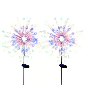 Upgraded Solar Firework LED Landscape Lights, 8 Dynamic Lighting Modes, Twinkle Fairy Decor Lamp, Weather-Resistant for Outdoor Yard, Lawn & Courtyard Decor