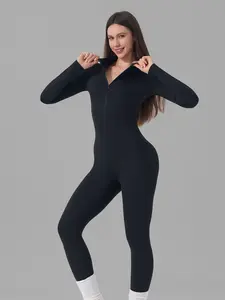 Uncia Active Women's Sports Jumpsuit - Black Full-Zip Design for Comfort and Performance