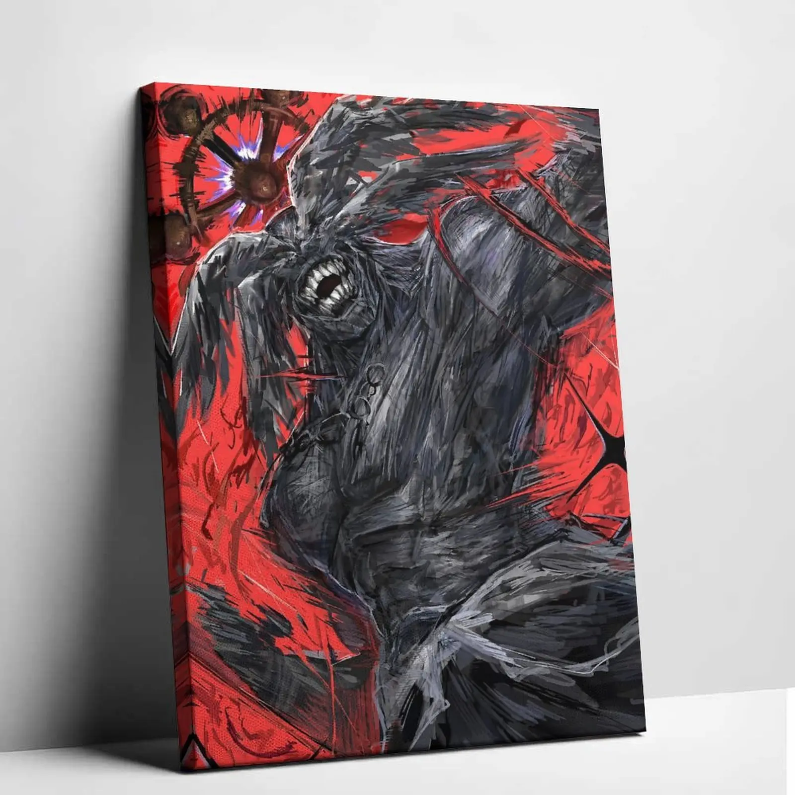 Jujutsu Kaisen Mahoraga Inspired Canvas Painting - Cursed Divine General Comic Art, Otaku Style Wall Hanging Decor for Home, Office