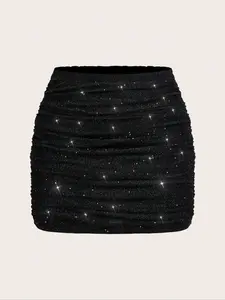 Party Glitter Skirt, Short Mini Skirt, Elegant Ball Gown, Sexy Dress, Concert Women's Wear, High Stretch Fit, Perfect for Parties