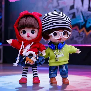 Streetwear Hip-Hop Mini Dress-Up Doll Keychain - Sweet & Cool Style Posable Art Toy Bag Pendant, Collectible For Ages 14+ Only (Not Suitable For Kids)