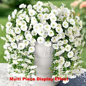 White artificial wisteria and white morning glory imitation flowers, suitable for all seasons, perfect for weddings, Valentine's Day, Mother's Day, home decoration, low-maintenance elegant gifts, suitable for living rooms, weddings, garden parties