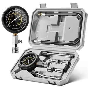 AUTOWN Professional Compression Tester Kit, 300 PSI Triple-Scale Gauge with 8-Piece Set & Portable Gray Case for Car, Truck, ATV & Small Gas Engines Diagnosis