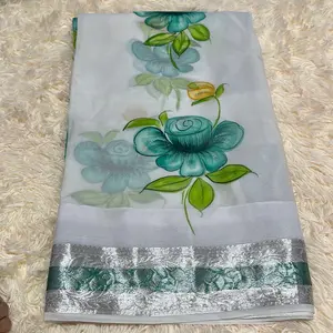 Chiffon Saree only  , blouse not included  / fall pico done