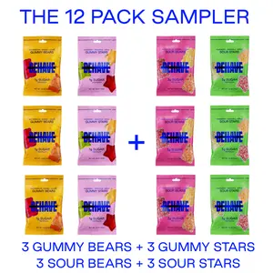 Low-Sugar Candy Gummy Variety Sampler (12 bags) - Sweet & Sour Fruit Flavors - Low Net Carb, Low Calorie, High Fiber - Keto & Diabetic Friendly - Natural Flavoring