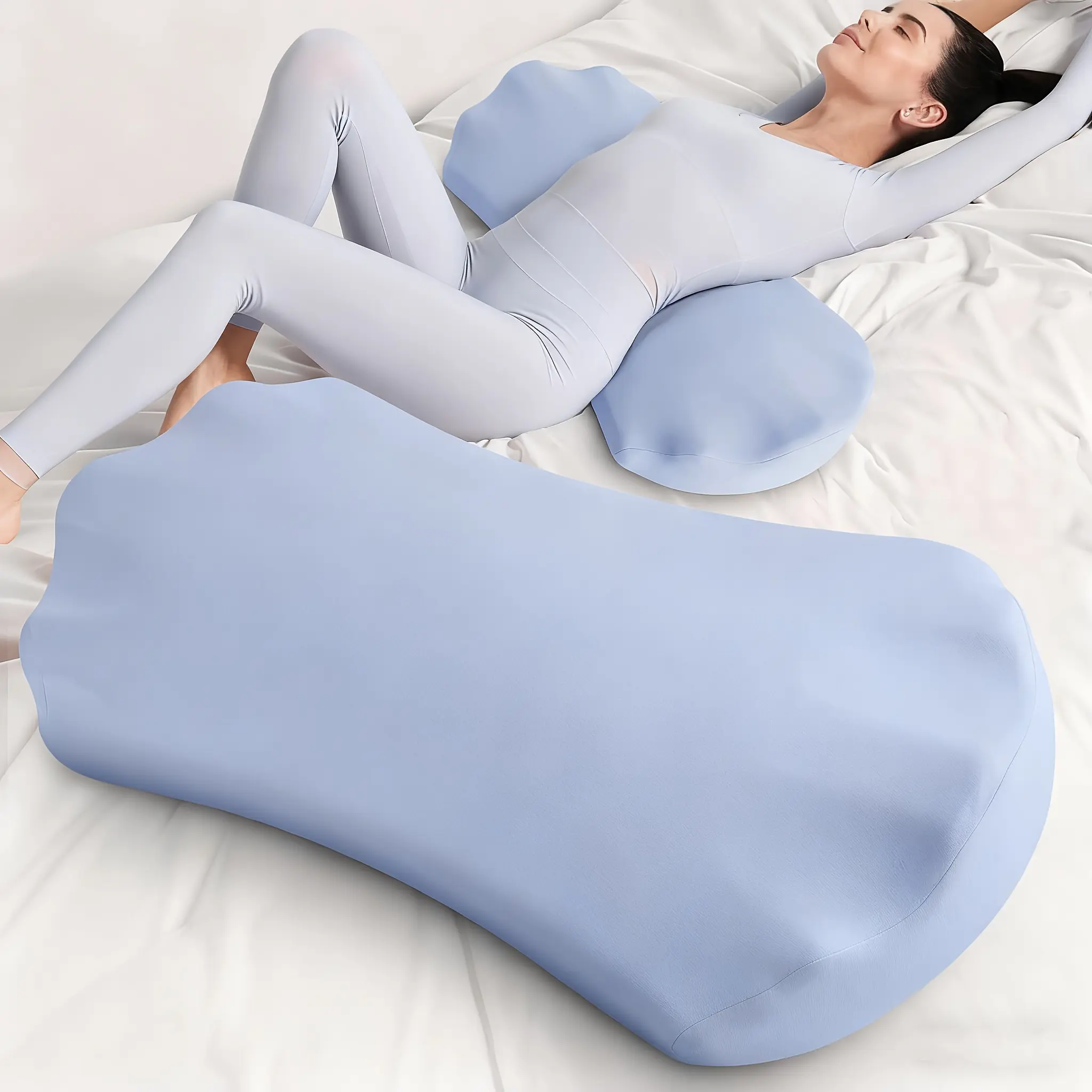 1pc Lower Back Pillow for Sleeping Lumbar Support Pillow for Side Back Sleepers - Ergonomic Waist Pillow - Back Wedge Cushion Bolster Pillow for Bed, Car, Sofa