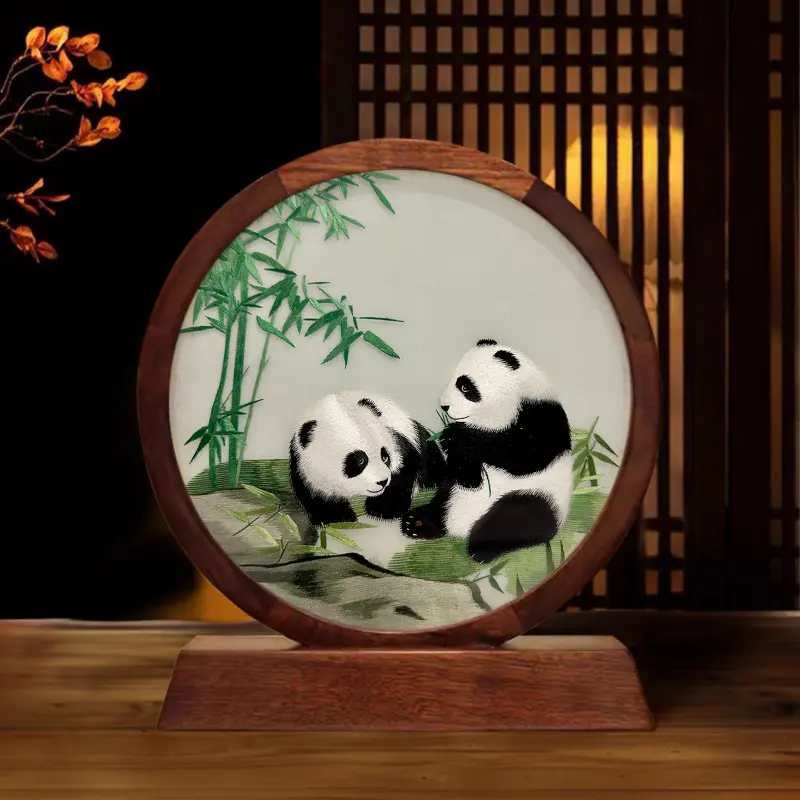 Shu Embroidery Double-sided Embroidery Intangible Cultural Heritage Pure Hand Embroidery Su Embroidery Panda Ornaments