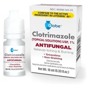 Clotrimazole 1% Antifungal Topical Solution for Athlete’s Foot, Jock Itch and Ringworm. 10ml Bottle (0.33 Fluid Ounce Liquid Foot fungi cream 1% Topical Treatment (1) Odor-Eliminating Probiotic Foot Spray foot healthy