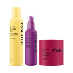 Eva NYC Best Sellers Bundle - Dry Shampoo, Heat Protectant Spray & Deep Conditioning Hair Mask (Set of 3)
