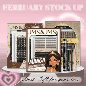 Mega Volumized Collection l JMS&JMS 200D,Party Queen,Spiky 70D Kit,Dramatic Soft Thick Volume Individual Clusters,D-Curl, DIY Eyelashes Extension,Waterproof Sleep proof,Week Long Lasting,Salon Full Fake Lashes, Makeup Cosmetic Lash Stacking Vacation Lash