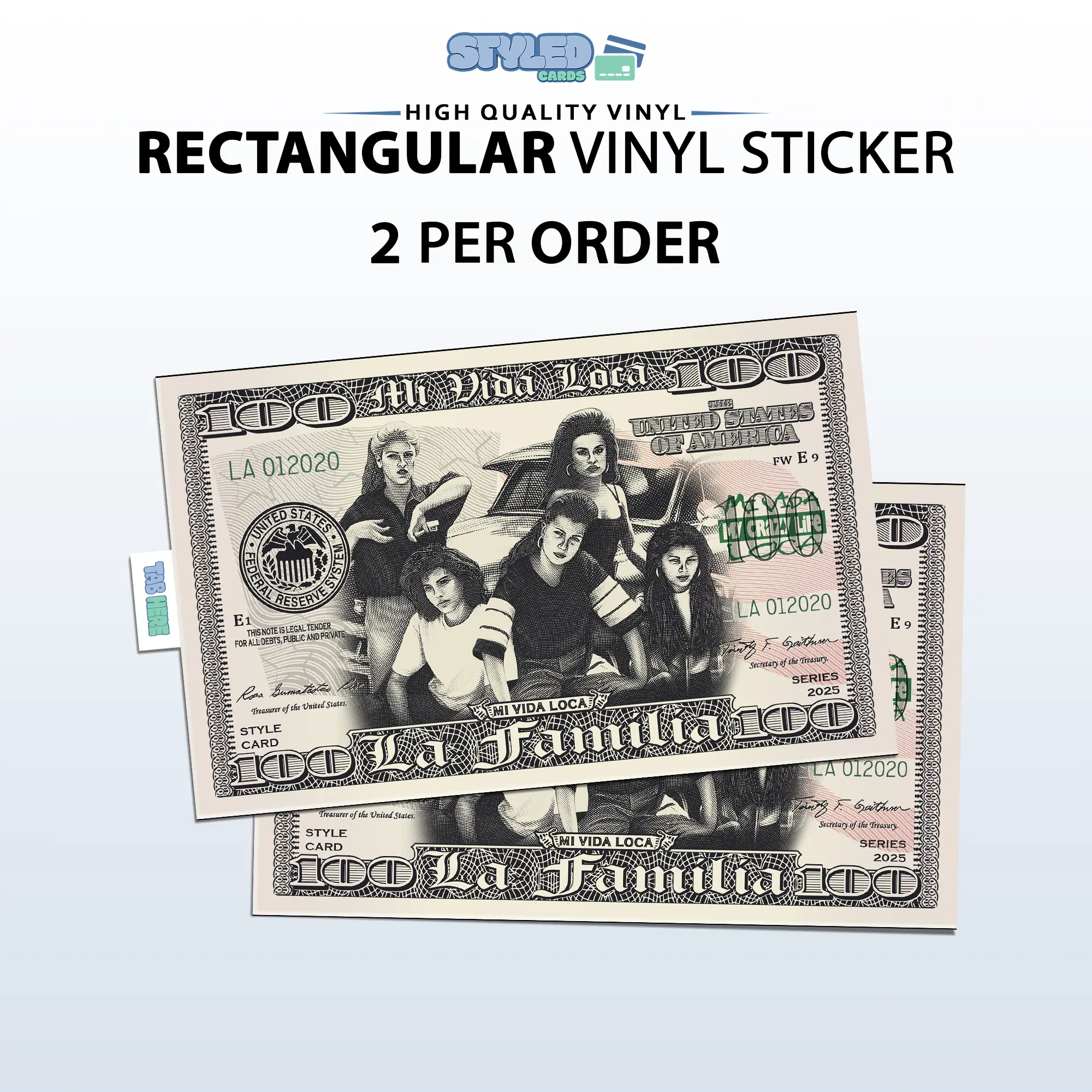 mi vida Loca rectangle vinyl sticker made with high quality vinyl and uv ink