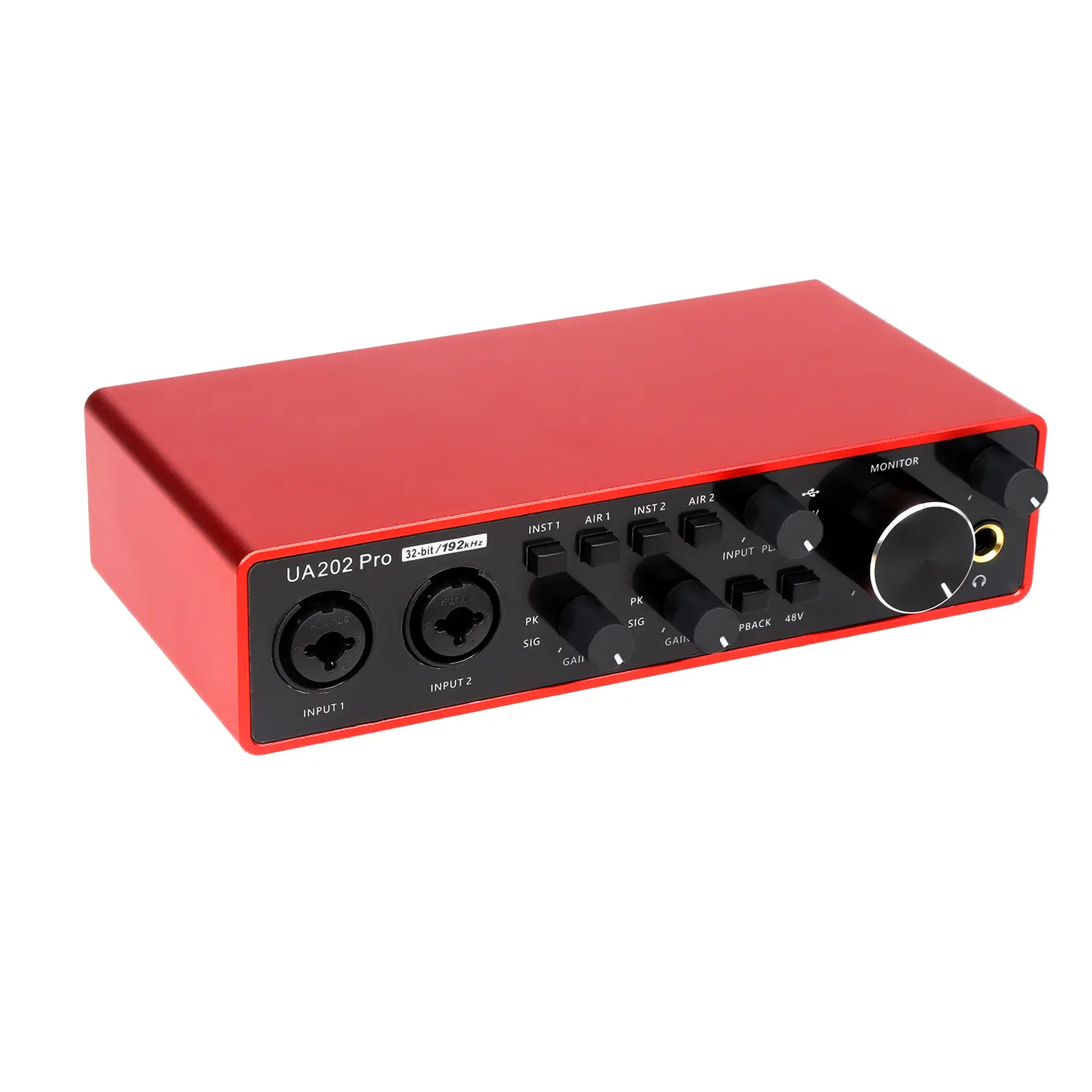 METYONLASER Compact 2-Channel USB Audio Interface Tech Gadget - 32Bit/192kHz Noise-Reducing, USB Bus-Powered, 48V Phantom Power, XLR-TRS Combo for Computer, Mobile Music Recording, Podcasting (Red) Gadgets, Tech Gadgets