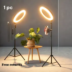 12 Inch Color Ring Light with Adjustable 63 Inch Tripod Stand and Phone Holder, Dimmable LED Selfie Light for Makeup, Beauty Tutorials, Video Calls, Photo Taking, Live Broadcast, Online Learning, Content Recording, Gift for Father's Day