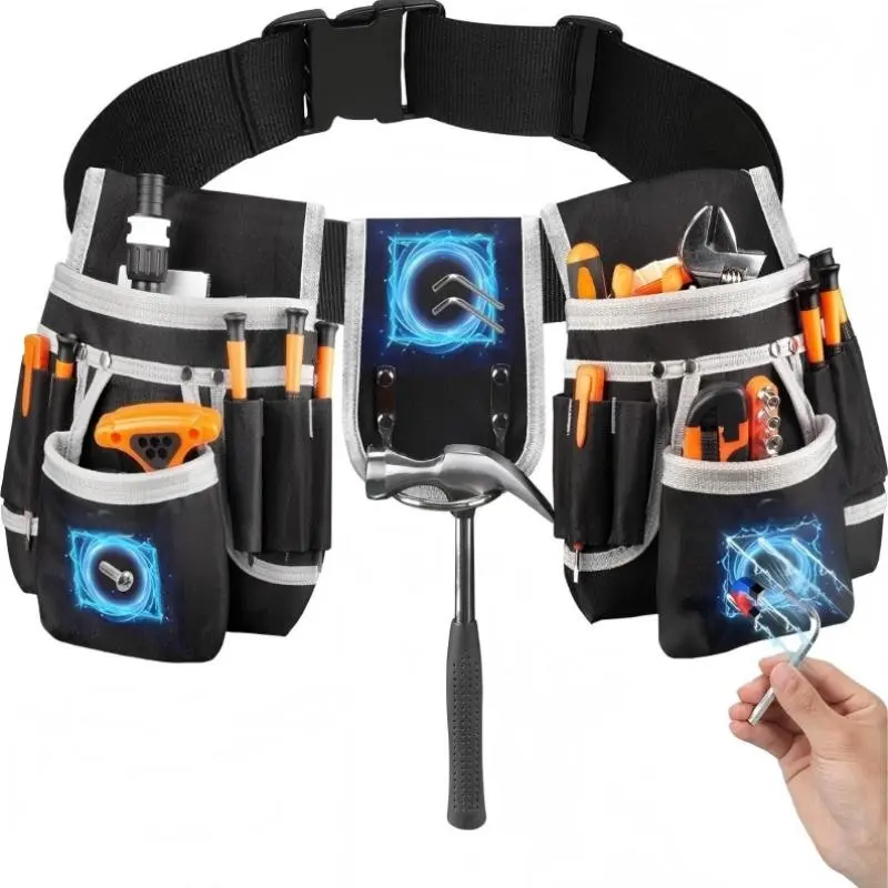 Multifunctional Tool Kit with 26 Pockets, Detachable Tool Bag Organizer for Woodworking and Electrical Work, Ideal for Construction Workers, Portable, Tool Storage Bag, Tool Organizing Bag
