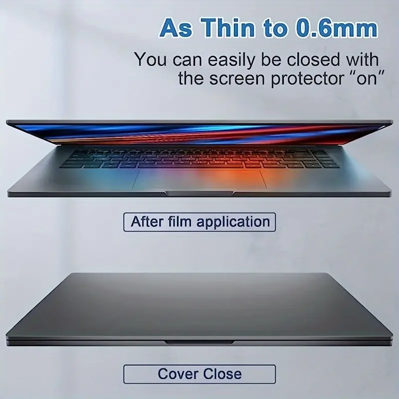 2pcs Matte Screen Protector for 15.6 Inch Laptop 16:9 Anti Glare Eye Care Filter PET 5H Hardness Compatible with Lenovo HP Dell Acer ASUS Samsung Chromebook
