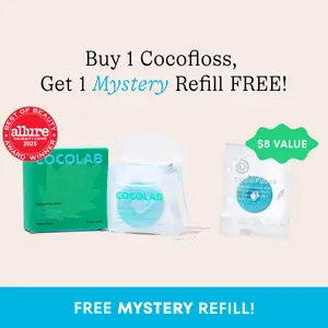 COCOLAB Delightful Mint Dental Floss - Award-Winning, 500+ Woven Fibers, Coated in Coconut Oil for Freshness & Plaque Removal - 33 Yd, 2-Month Supply