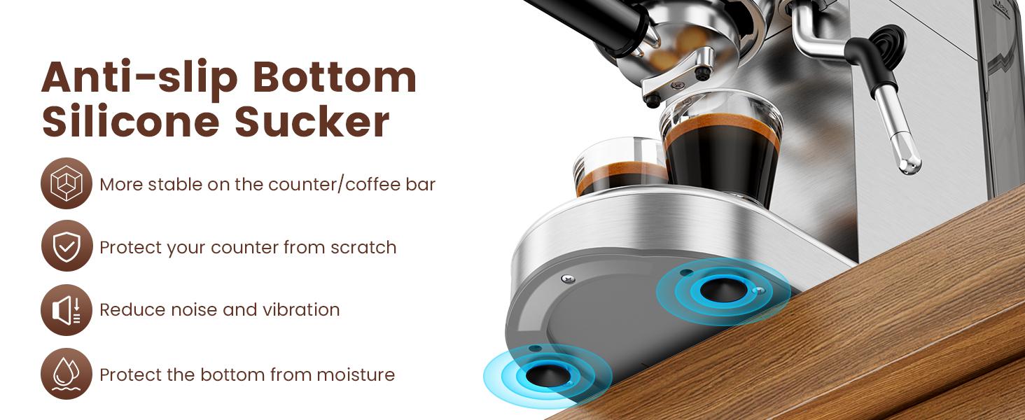 [Exclusive Livestream Offer]  20 Bar Espresso Machine, 1450W Semi-Automatic Coffee Maker with Milk Frother Steam Wand, 34oz Removable Water Tank for Latte Cappuccino, Silver