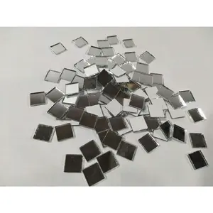 Set of 200pcs Small Square Glass Crafts, Real Glass Mirror Mosaic Tiles 1x1cm (1x1CM)