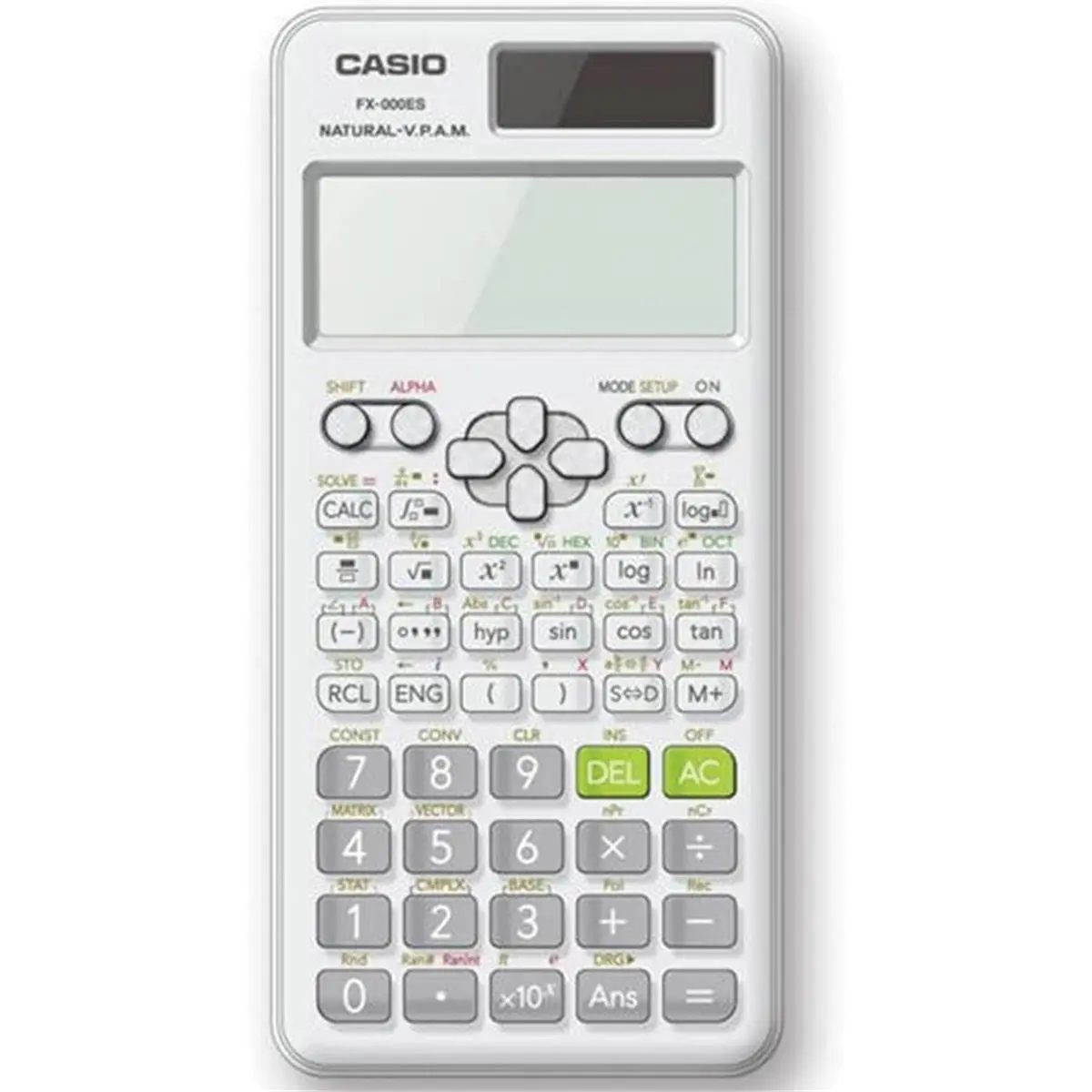 CASIO CSOFX115ESPLUS2 Scientific Calculator, White, 16-Digit 4-Line LCD Natural Textbook Display, Dual (Solar Power-1 LR44) Power with Hard Case, for Students Traveling in Calculus