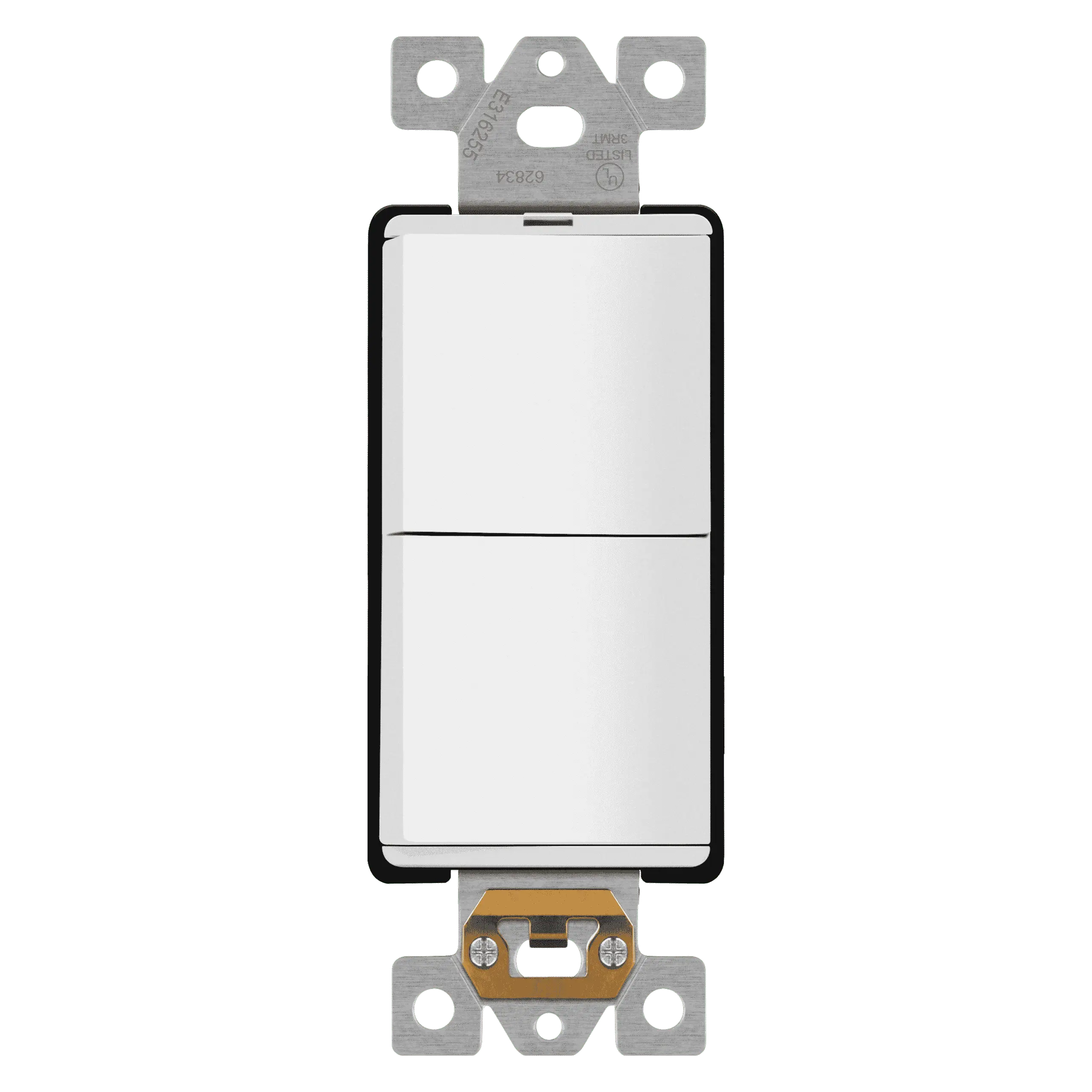 LIDER Decorator Combination 15A Double Rocker Light Switch, Single-Pole, Built-in LED Locator