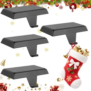 Christmas Stocking Holder Hanger for Mantle,4 Pack for Xmas Decorations Lightweight and Adjustable for Fireplace Home Decoration
